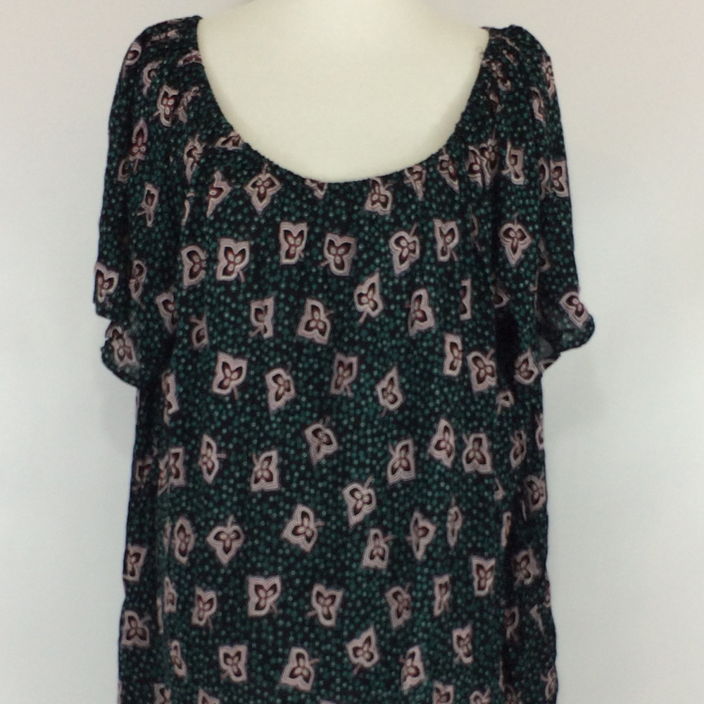 Evans Off the Sholder Print Top SZ 24 NWT - Picture 2 of 7